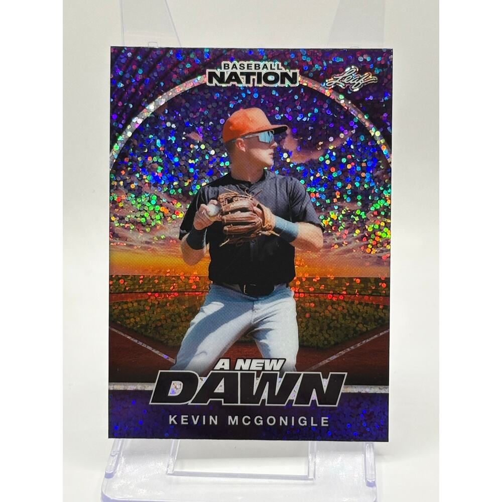 2025 Leaf Baseball Nation Kevin McGonigle New Dawn Purple Sparkle 1/8 SP Tigers